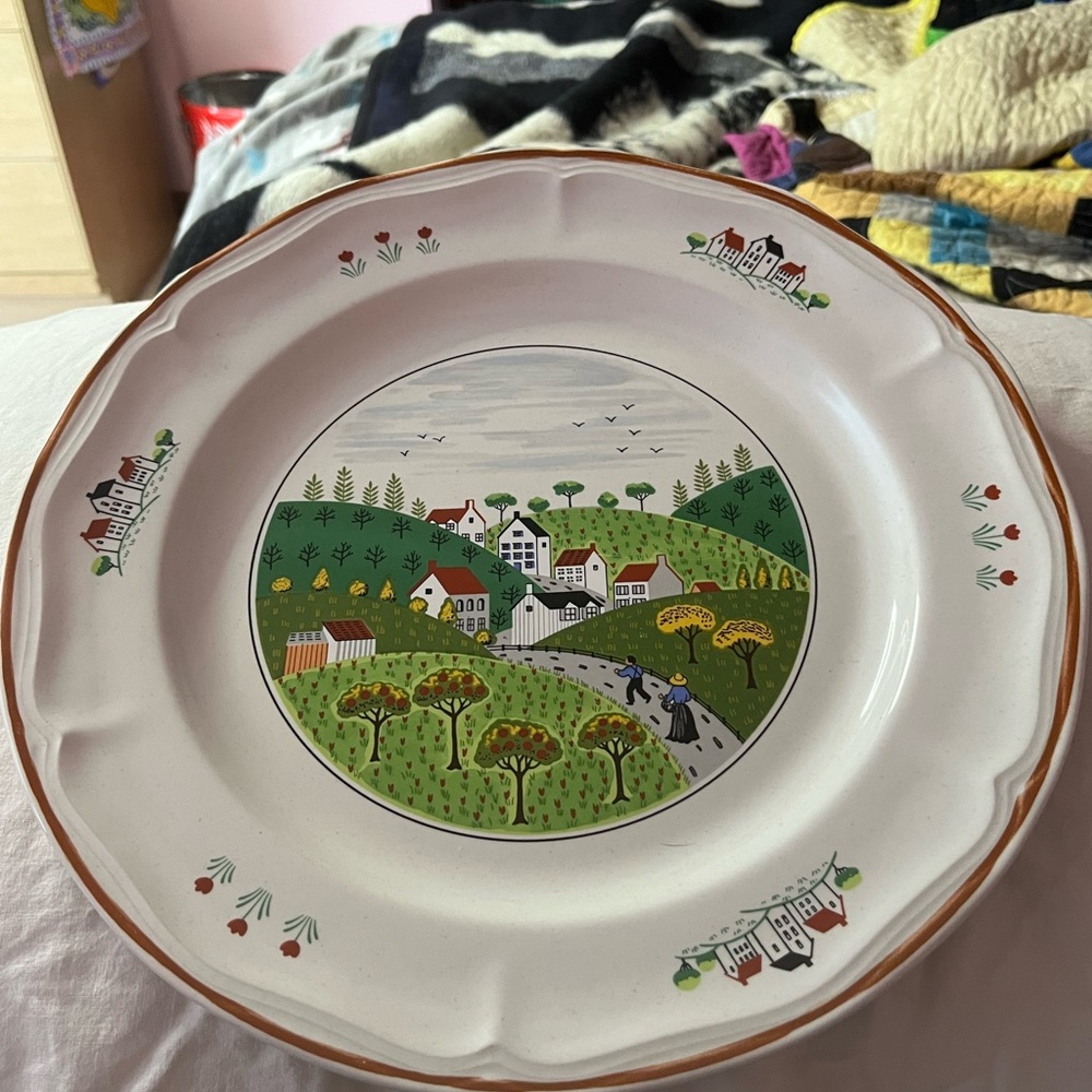 Scenic Village Ceramic Plate